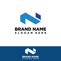 letter N modern Bold concept logo design vector template
