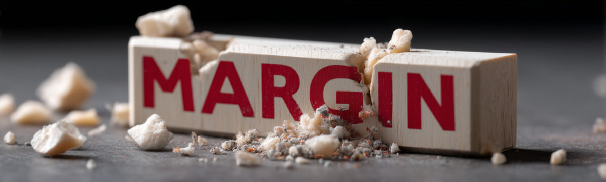 Eroding Boundaries: A symbolic representation of margin being chipped away, showcasing a bold statement about limits and loss of control.