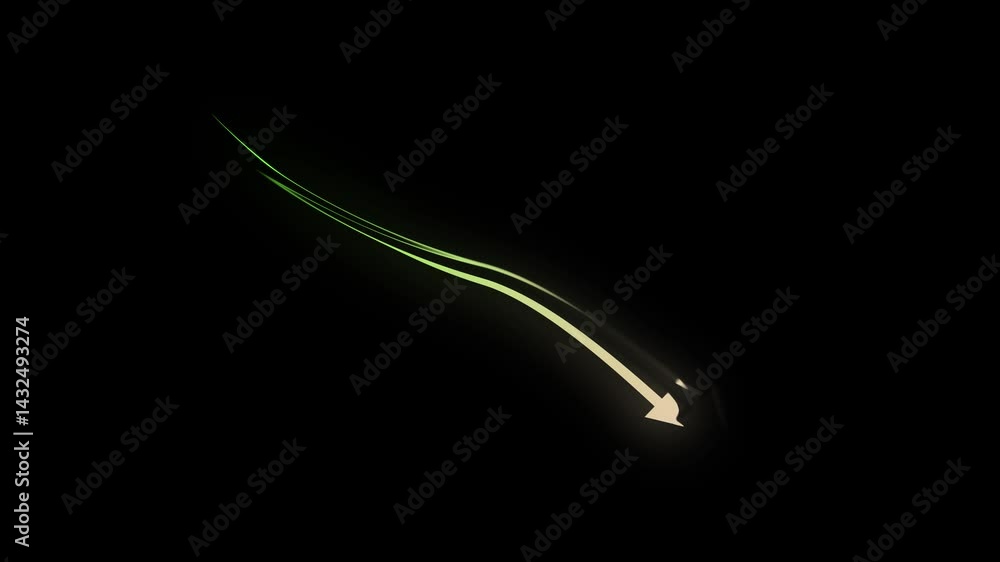 Poster abstract business down curve arrow animation icon abstract business graph chart icon animation backg