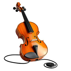 Fototapeta premium Realistic 3D Render of a Violin with Electronic Connection