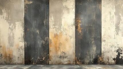 Abstract Wall Art with Textured Gray and Beige Panels
