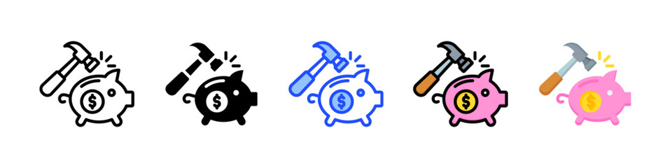 Emergency Fund Icon Collection With Multiple Styles