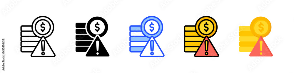Poster risk icon collection with multiple styles