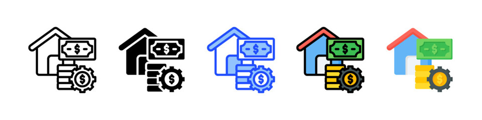 Asset Management Icon Collection With Multiple Styles