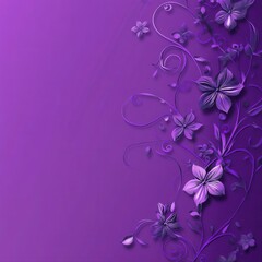 Elegant purple floral design with intricate vines and flowers on a smooth background