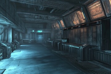 A clean industrial backdrop in dark grays and faint sky-blue light.
