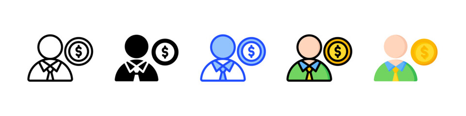 Obraz premium Advisor Icon Collection With Multiple Styles
