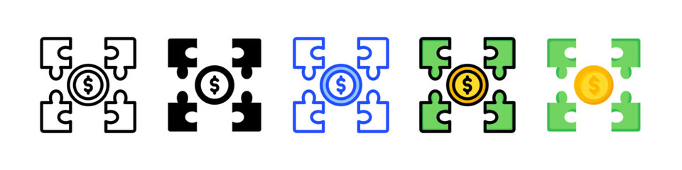 Problem Solving Icon Collection With Multiple Styles