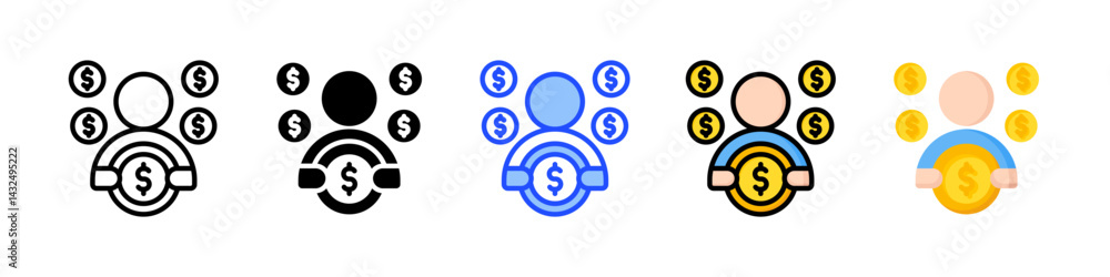 Poster rich icon collection with multiple styles