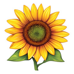 Fototapeta premium Creating happy sunflower stickers design studio graphic art bright environment close-up cheerful concept