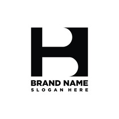 letter BH monogram concept logo design vector template