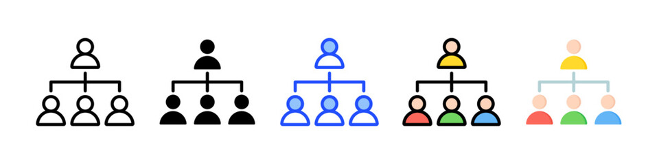 Hierarchy Icon Collection With Multiple Styles