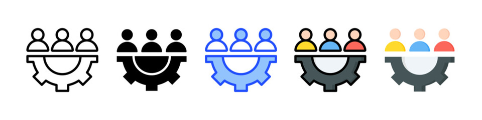 Human Resources Icon Collection With Multiple Styles