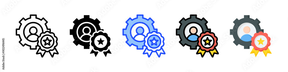 Poster specialization icon collection with multiple styles