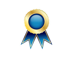 Certificate ribbon design for award and medal with stylish gradient related to stamp, sticker, and tag or other prints.
