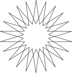Fototapeta premium Star shape line. Geometric element