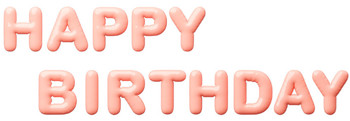3D画像_風船_HAPPY BIRTHDAY_ピンク