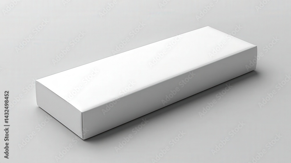 Poster elegant presentation featuring a minimalist white rectangular box on a light backdrop
