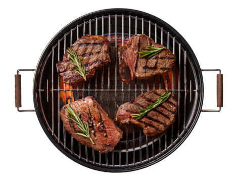 Bbq Beef Grill, isolated on transparent background, high quality photo, top view