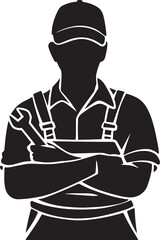 Silhouette of male mechanic