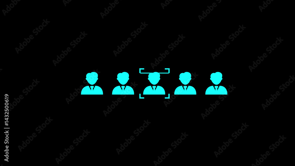 Poster body scan icon. thin line body scan icon from ai and future technology collection. outline vector is