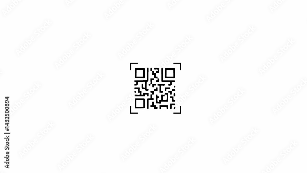 Poster qr code sample for smart phone scanning isolated on white background
