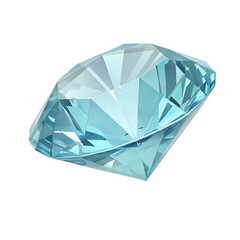 Fototapeta premium A three to four view of an aquamarine gem with sharp edges and intricate reflections.