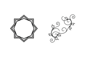 Ornamental Frames And Floral Design Elements For Graphic Projects On White Background