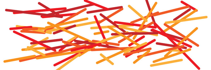 Top view of various colorful craft sticks. Illustration Image. Isolated on white background