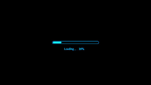 simple line loading bar icon illustration concept