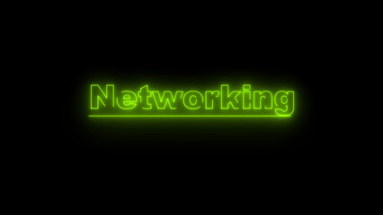 neon lighting networking text on background illustration