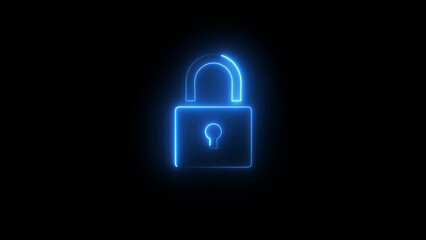 Neon glow security look icon illustration