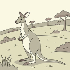 Kangaroo vector eps file