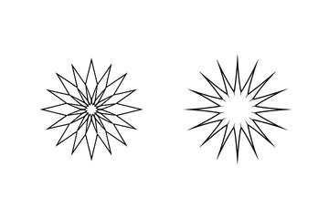 Abstract Starburst Vector Designs Graphic Elements Geometric Shapes Line Art Patterns