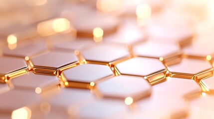 Abstract Gold Honeycomb Pattern Background