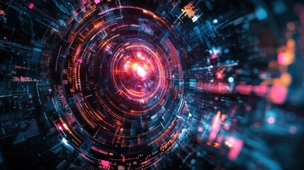 Fototapeta premium Visualization of economic cycle on tablet