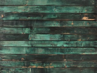 Fototapeta premium Weathered Green Painted Wooden Planks
