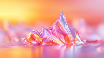 Abstract Triangular Tessellation with Pink Orange and Yellow Gradients