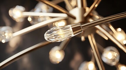 Fototapeta premium Modern chandelier with crystal accents