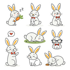 Fototapeta premium Rebbit Illustration Icon Set vector
