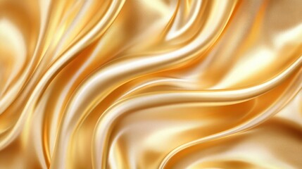 Fototapeta premium Luxurious golden fabric drapes