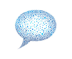 Speech bubble made of dots isolated on transparent background