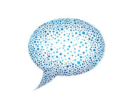 Speech bubble made of dots isolated on transparent background