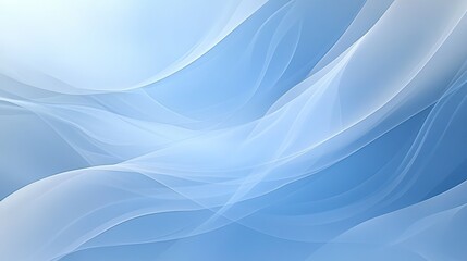 Fototapeta premium Light Blue Abstract Smooth Flowing Waves and Delicate Veils Elegant Background