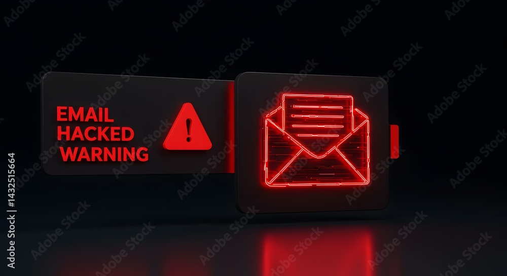 Poster urgent! email hacked warning protecting your inbox from cyber threats and data breaches