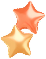 3D画像_星型の風船_黄色