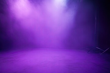 A dull violet backdrop glowing faintly in a foggy studio.