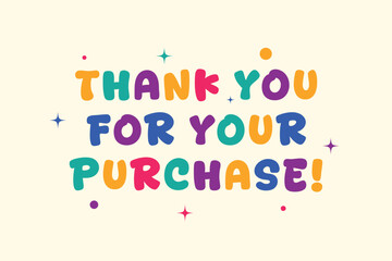 Minimalist thank you note for your purchase confirmation with modern business appreciation style