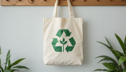 paper bag with recycle symbol