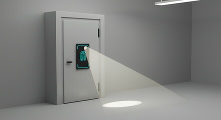 Mysterious Doorway A Digital Ghost in the Machine -  Intriguing Cyberpunk-Style 3D Render
